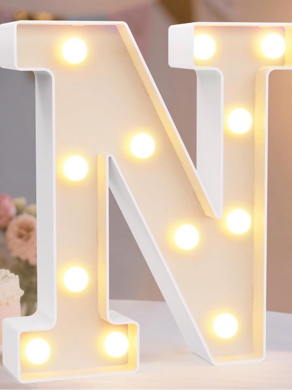 Light up “N” room decor